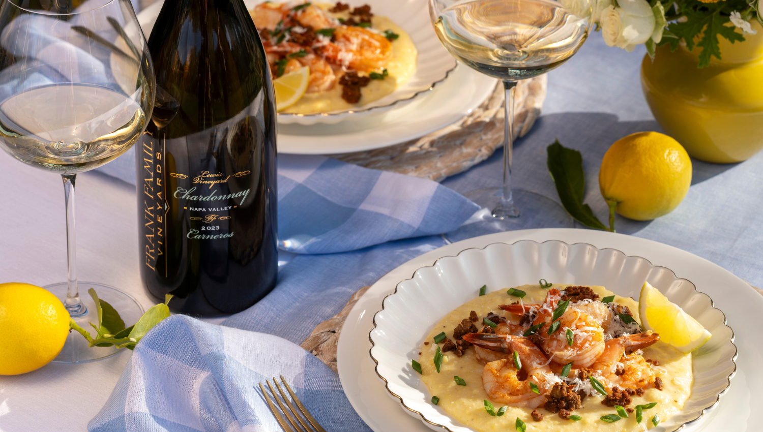 Frank Family's Lewis Vineyard Pinot Noir with Ratatouille. 