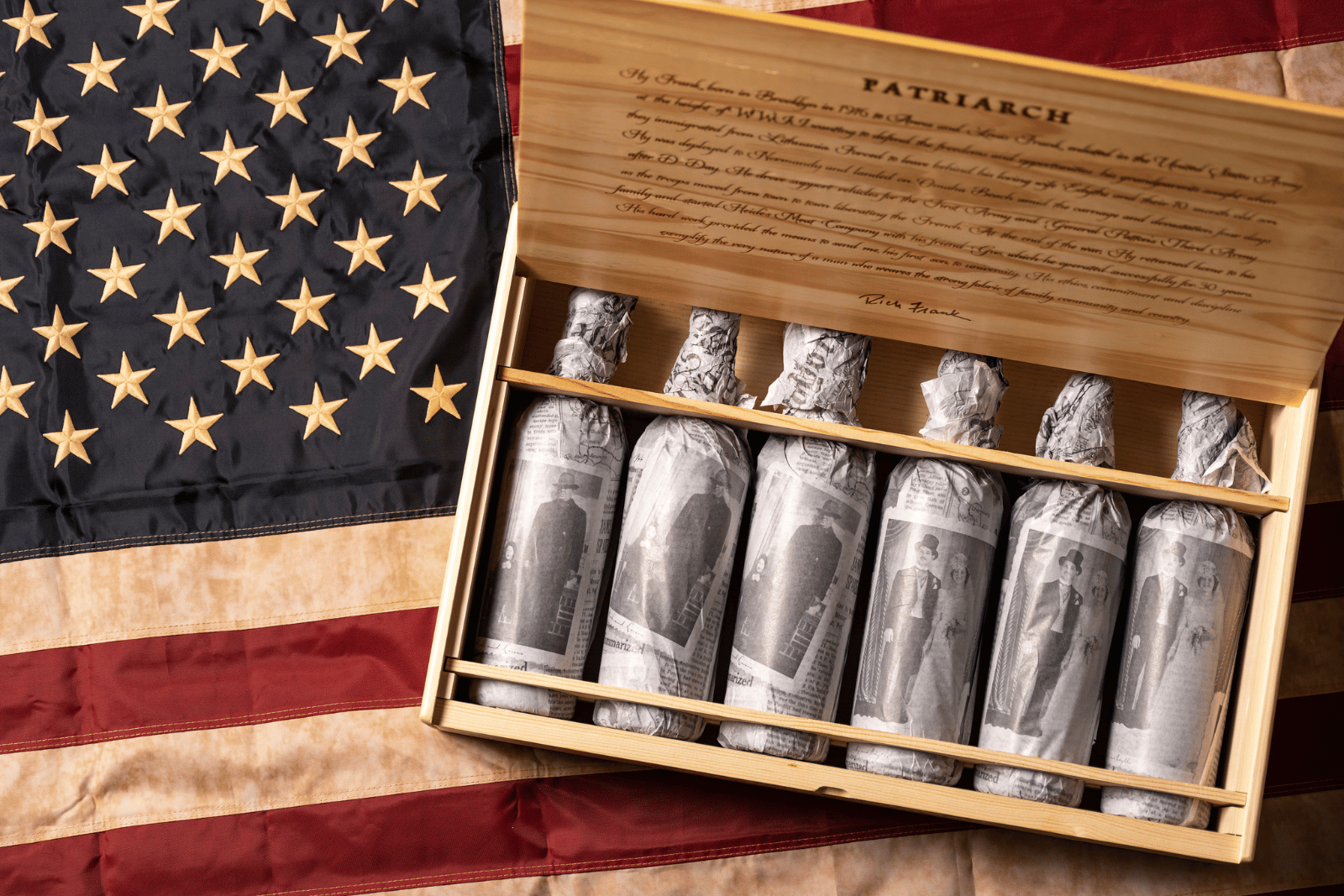 Six bottles of 2021 Frank Family Vineyards Patriarch