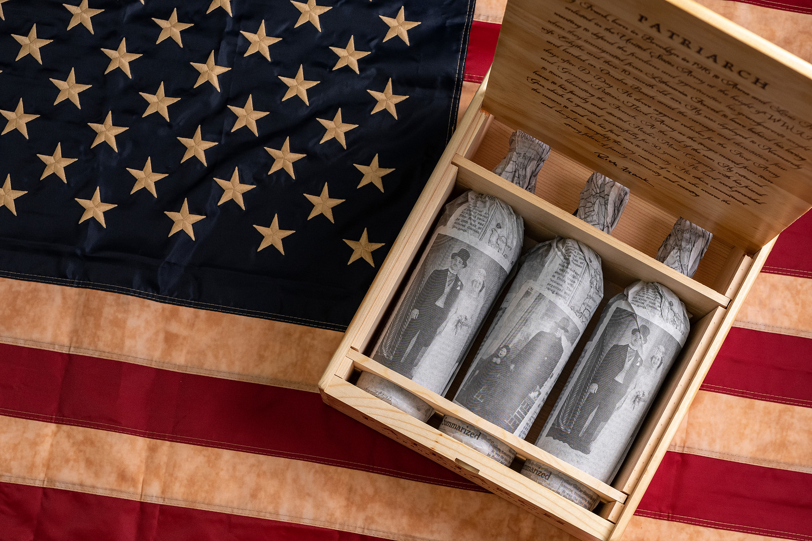 Three bottles of 2021 Frank Family Vineyards Patriarch